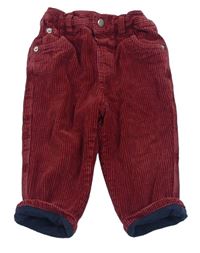 Červené manšestrové podšité kalhoty zn. M&Co.