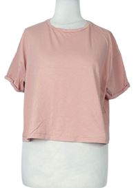 Dámské růžové crop tričko zn. New look 
