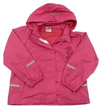 Růžová šusťáková bunda s mořským koníkem a odepínací kapucí zn. Impidimpi