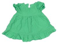 Zelené plátěné šaty s výšivkou zn. Nutmeg