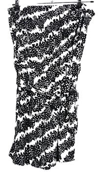 Dámský černo-bílý vzorovaný kraťasový overal s páskem zn. Nutmeg 