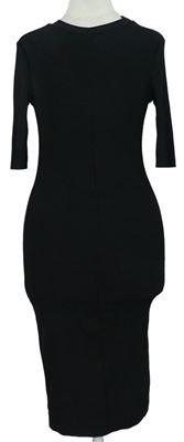 Dámské černé žebrované pouzdrové šaty zn. H&M