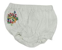 Bílé vzorované kalhotky pod šaty s výšivkou zn. River Island