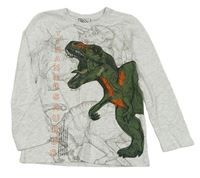 Šedé melírované triko s dinosaury zn. Matalan