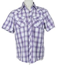 Pánská fialovo-bílá kostkovaná košile zn. Tom Tailor 