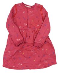 Růžové teplákové šaty s obrázky zn. M&S
