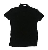 Černé žebrované tričko s rolákem zn. Primark 