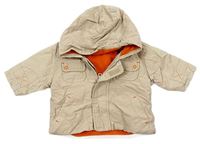 Béžová podzimní bunda s kapucí zn. Mothercare