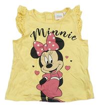 Žluté tričko s Minnie a madeirou zn. Disney