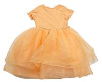 Oranžové šaty s tylovou sukní zn. H&M