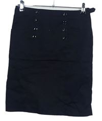Dámská tmavomodrá pouzdrová sukně s knoflíčky zn. H&M