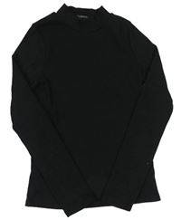 Černé žebrované triko se stojáčkem zn. F&F