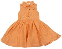 Oranžové plátěné šaty s límcem zn. Next