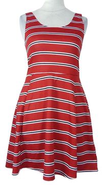 Dámské červené pruhované šaty zn. H&M
