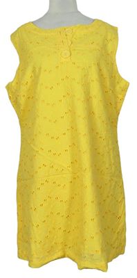 Dámské žluté květované madeirové plátěné šaty zn. Atmosphere 