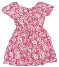 Růžové šaty s listy zn. Primark