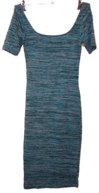 Dámské modro-černé melírované úpletové šaty zn. Miss Selfridge