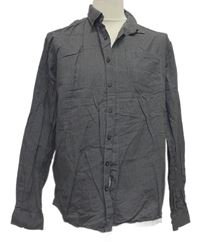 Pánská šedo-černá proužkovaná košile 