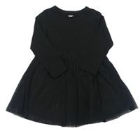 Černé bavlněné šaty s tylovou sukní zn. F&F