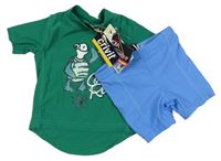 2 set - Zelené UV tričko s želvou + modré UV kraťasy zn. Crivit
