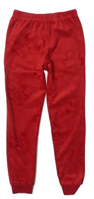 Červené plyšové pyžamové kalhoty s Minnie zn. Disney
