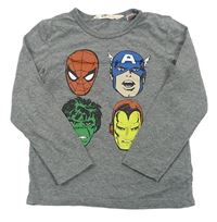 Šedé melírované triko s Avengers zn. H&M