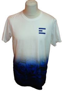Pánské bílo-modré tričko s potiskem 