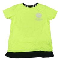 Neonově zelené tričko s potiskem zn. Primark