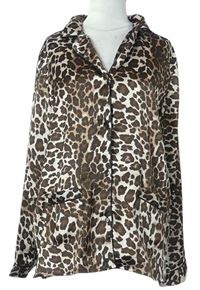 Dámský hnědý vzorovaný pyžamový kabátek zn. H&M