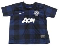 Tmavomodro-černý kostkovaný funkční fotbalový dres - Manchester United zn. Nike