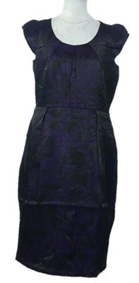 Dámské černo-fialové vzorované šaty zn. M&S