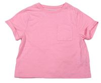 Neonově růžové crop tričko s kapsou zn. F&F