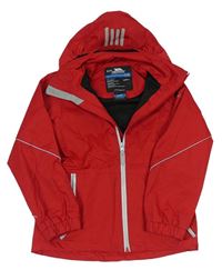 Červená šusťáková jarní funkční bunda s kapucí zn. Trespass