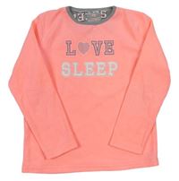 Neonově růžové fleecové pyžamové triko s nápisem zn. Y.d. 