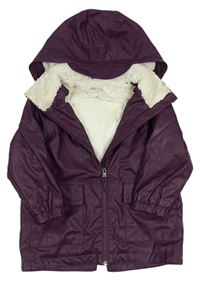 Fialová nepromokavá zateplená bunda s kapucí zn. H&M