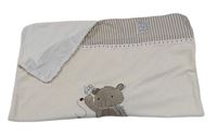 Béžová sametová deka s medvídkem zn. Mothercare