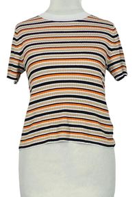 Dámské barevně pruhované žebrované úpletové tričko zn. H&M