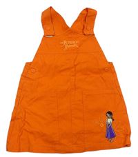 Oranžové plátěné šaty s nápisem zn. Disney