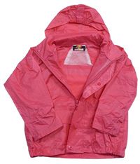 Růžová nepromokavá bunda s ukrývací kapucí zn. Wetplay