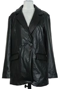 Dámský černý koženkový kabát zn. Only 