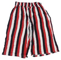 Černo-červeno-bílé pruhované vzorované culottes kalhoty zn. Next