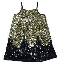 Černo-zlaté flitrové slavnostní šaty zn. M&S