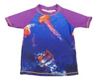 Modro-fialové UV tričko s rybami zn. Pusblu 