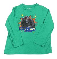 Zelené triko s opicí zn. Primark