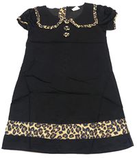 Černé šaty s leopardím motivem zn. Next