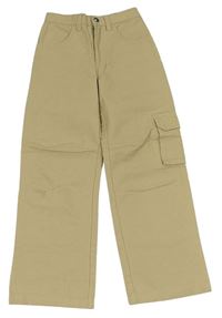 Béžové riflové široké kalhoty s kapsou zn. Pocopiano