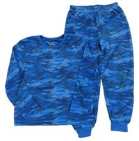 Modré vzorované sametové pyžamo zn. Primark