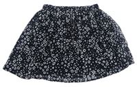 Černo-bílá vzorovaná šifonová sukně se srdíčky zn. New Look