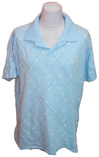 Pánské světlemodré vzorované tričko s límečkem zn. Quiksilver vel. XXL