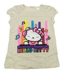 Béžové puntíkaté tričko s Hello Kitty zn. H&M